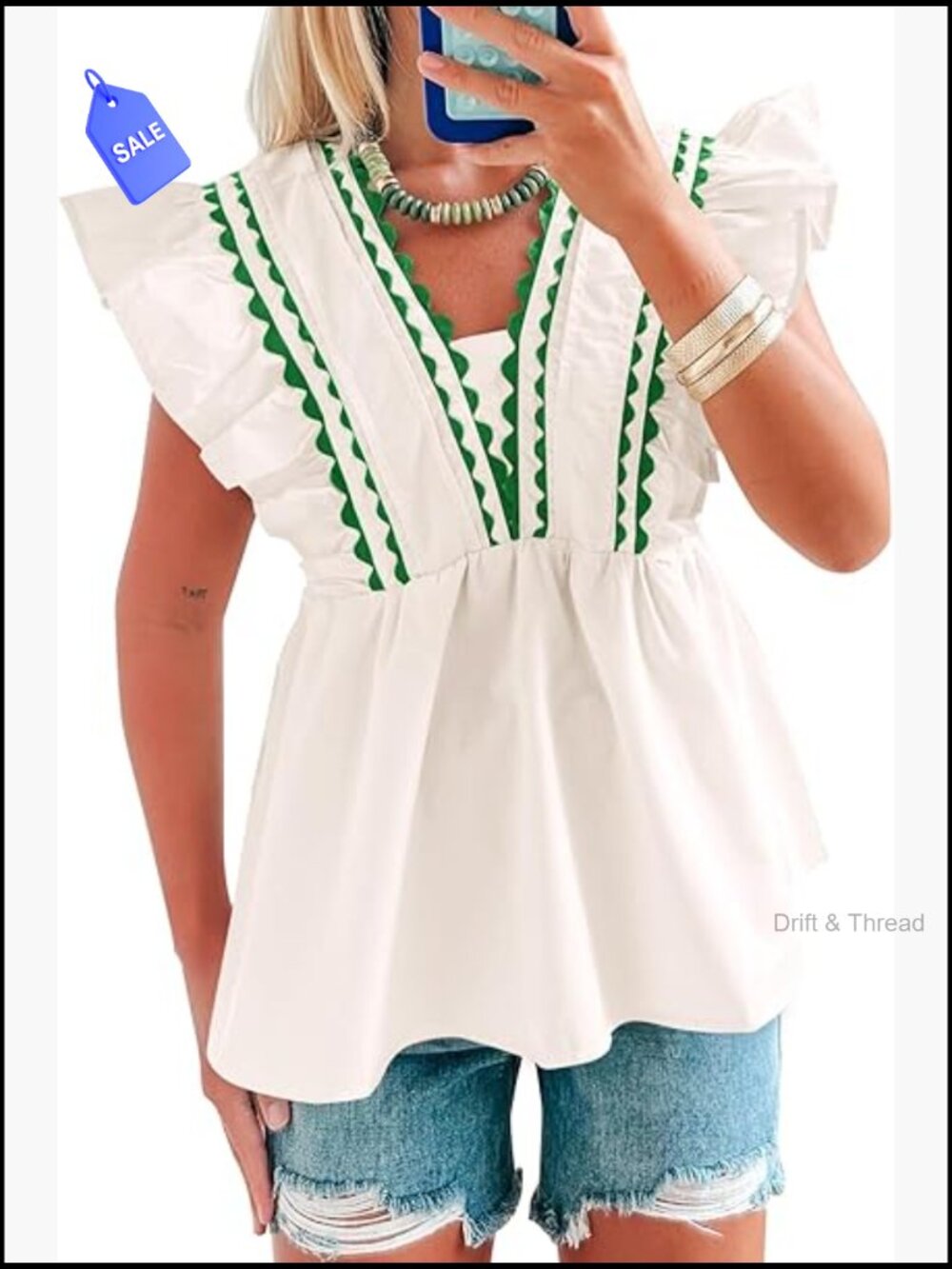 Ruffle Cap Sleeve V-Neck Babydoll Peplum Blouse Dressy Summer Top Trendy